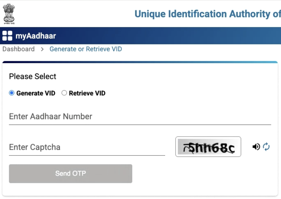 Generate or Retrieve Virtual ID (VID) Step 2