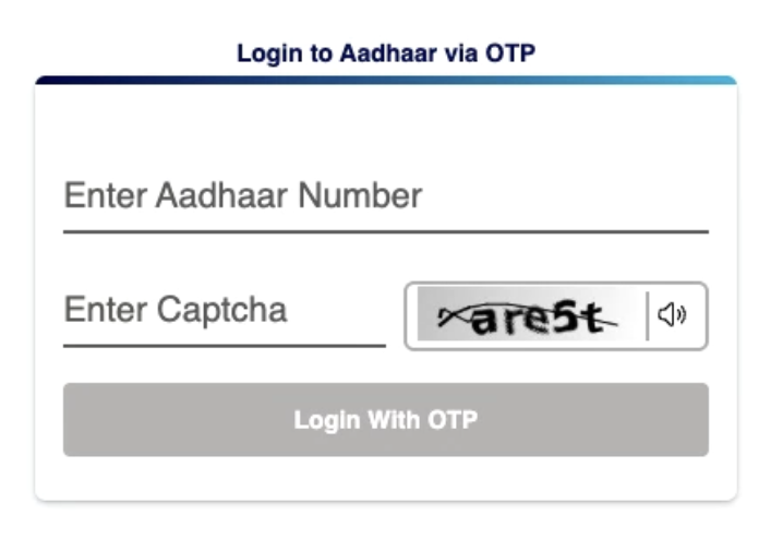 Update Aadhaar Details Step 2