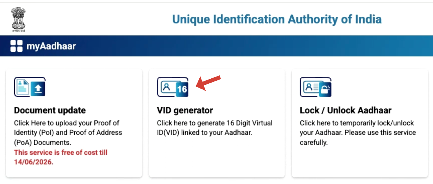 Generate or Retrieve Virtual ID (VID) Step 1
