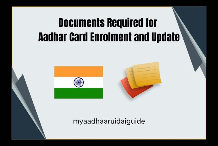 Documents Required for Aadhar Card Enrolment and Update